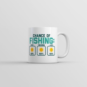 Crazy Dog T-Shirts Chance Of Fishing Mug Funny Novelty Fish Graphic Coffee Cup-11oz - 1 of 4