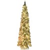 HOMCOM 5 FT Pencil Prelit Artificial Christmas Tree Holiday Decoration with Snow-flocked Downswept Branches, Warm White or Colorful LED Lights - 4 of 4