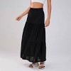 Women's Solid Elastic Waist Ruffle Hem Tiered Maxi Skirt - Wild Fable™ - 2 of 4