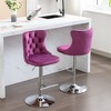 Set of 2 Swivel PU Leather Bar Stools, Adjustable Seat Height From 25-33 Inch, Chrome Base Bar Stools with Comfortable Back for Home Kitchen Island - 3 of 4