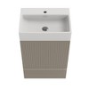 NicBex 20" Modern Matte Finish Bathroom Vanity Cabinet with Ceramic Sink,Freestanding Cabinet with Soft Close Doors,1.38"Pre-drilled Faucet - 3 of 4
