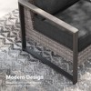 Sonkuki Outdoor Wicker Patio 3-Seat Sofa, PE Rattan Conversation Set With All-Weather Cushions - 4 of 4