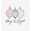 Merry & Bright Christmas Ornaments Line Art Women's Crew Neck Short Sleeve Crop Tee - 2 of 3