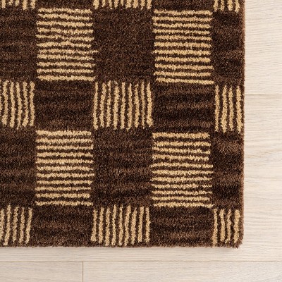 Handmade Brown Wool Rectangular Tufted Area Rug, 5' x 8'