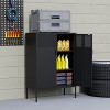ORRD 47" H Metal Storage Cabinet, 3-Tier with Adjustable Shelves (Black) - 4 of 4