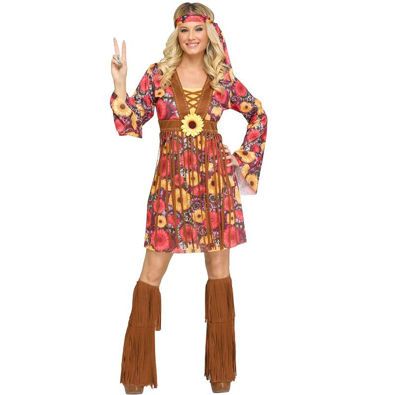 Fun World Flower Power Hippie Women's Costume, 1 of 2