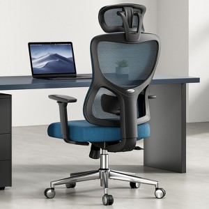 GlasFlength Task and Office Chairs with Support Armrest，Ergonomic, Adjustable，Computer Chair and Gaming Chair, Blue, 28.1"*18.1"*48" - 1 of 4