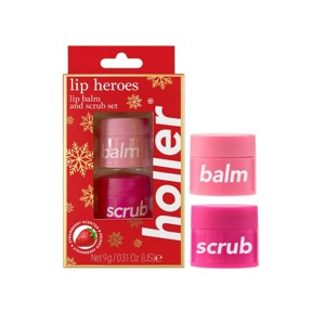 Holler and Glow Lip Heroes Strawberry Scented Lip Balm And Scrub Set - 2ct - 1 of 4