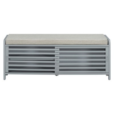 NicBex Modern 43.3" Storage Bench Wood Entryway Bench with Shutter Style Slats for Bedroom and Hallway