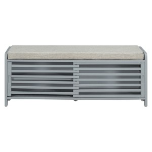 NicBex Modern 43.3" Storage Bench Wood Entryway Bench with Shutter Style Slats for Bedroom and Hallway - 1 of 4