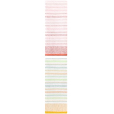 REGALWOVEN 2 Pack Striped Cotton Soft Absorbent Hand Towels for Bathroom, Kitchen, Hotel 13" x 27"