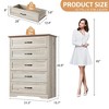Farmhouse 5 Drawers Dresser for Bedroom, 44'' Tall Chest of Drawer, Wooden Vertical Dresser w/Metal Handles & Stable Base Bedroom, Living Room - 2 of 4