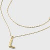 14K Gold Dipped Cubic Zirconia Duo Initial Multi-Strand Necklace - A New Day™ Gold - 4 of 4