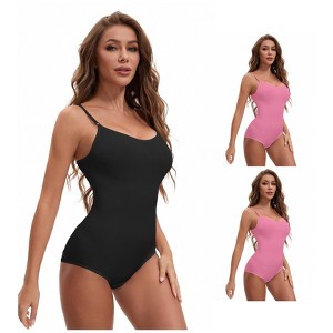 INSPIRE CHIC 3 Packs Women's Scoop Neck Sleeveless Seamless Bodysuit Tummy Control Briefs Body Shaper - 1 of 4