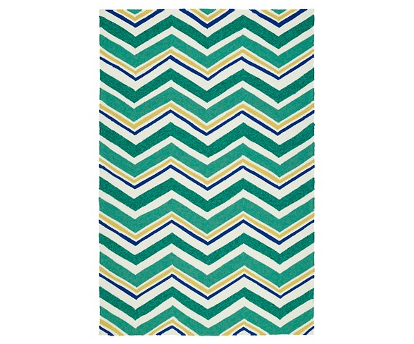 4'X6' Chevron Area Rug Emerald Green - Kaleen Rugs