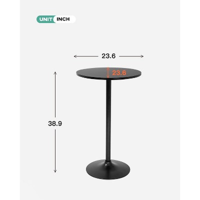 Black Round Wood and Metal Counter Height Bar Table