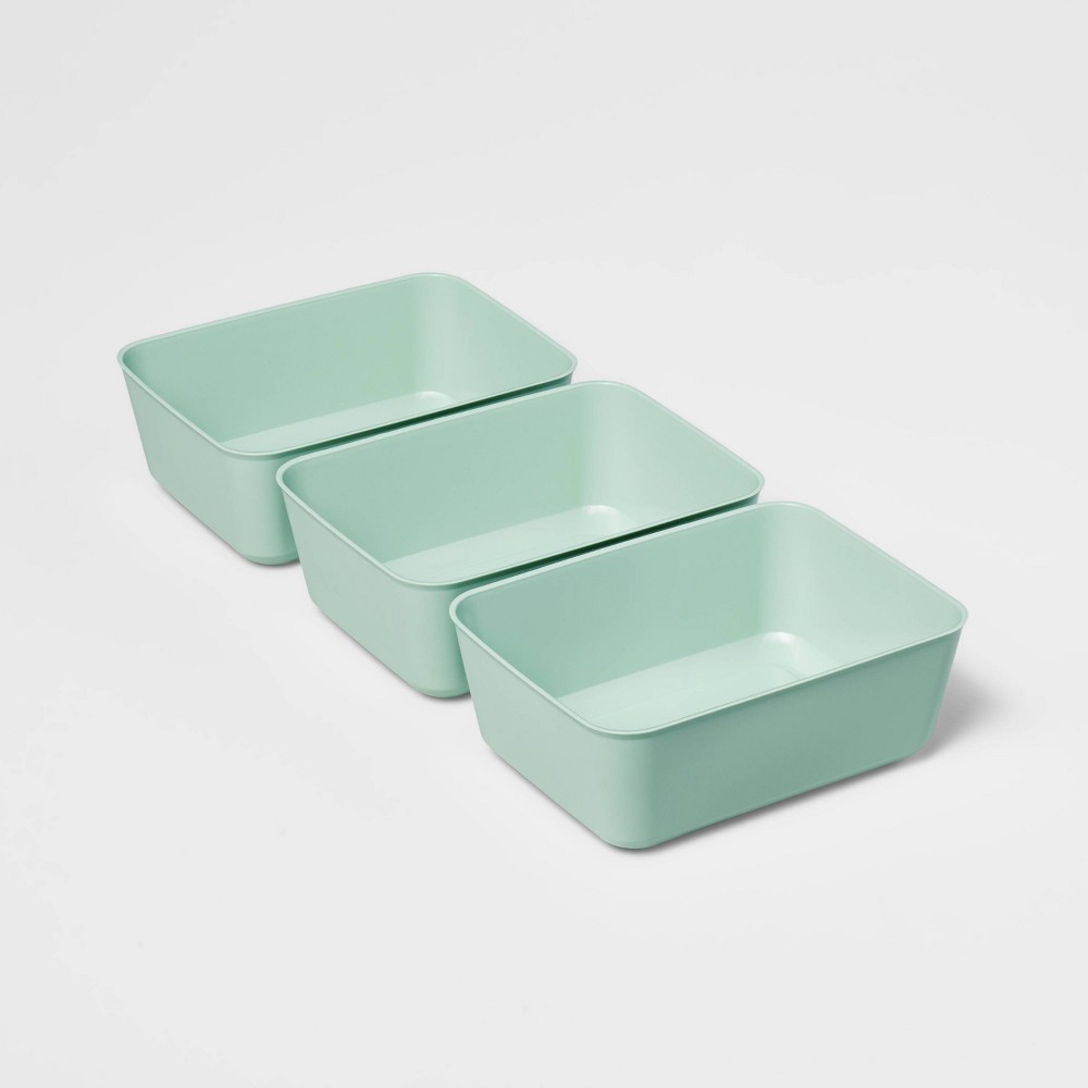 3pk Medium Storage Trays Daydream Green - Brightroom™: BPA-Free Organizer Trays for Cosmetics & Craft Supplies
