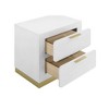 PAGED Nightstand Modern Side Table with 2 Storage Drawers and Gold Handles, Bedside Cabinet for Bedroom, Living Room - 2 of 4