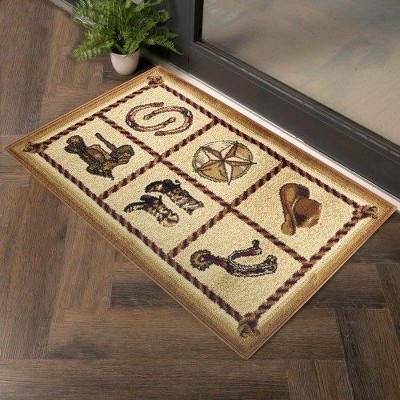 Kumasinova Wild West Frontier Area Rug – Spirit of the Frontier for Living Room, Kid & Pet-Friendly, Made in Turkey, Stain-Resistant Door Mat