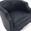 Top Grain Leather Swivel Glider Barrel Chair with Pocket Coil Seat, Reversible Cushion, and 360-Degree Swivel - 4 of 4