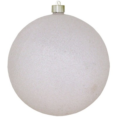 Christmas by Krebs White Shatterproof Glitter Christmas Ball Ornament 8" (200mm)