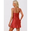 cheibear Women's Summer Satin Cami Mini Spaghetti Lingerie Nightdress - 4 of 4