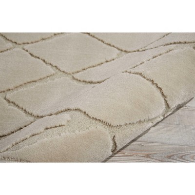 Ivory Diamond Pattern Synthetic Runner Rug