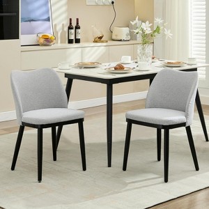 Acekool Upholstered Dining Chairs Set of 2, Padded Modern Side Chairs with Wood Legs for Kitchen and Living Room - 1 of 4