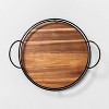 Wooden Lazy Susan with Metal Trim Brown/Black - Hearth & Hand™ with Magnolia - image 2 of 3