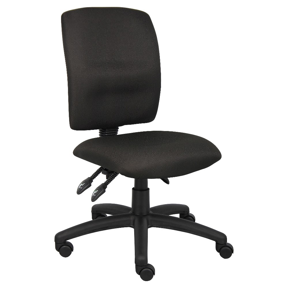 Photos - Computer Chair BOSS Multi-Function Fabric Task Chair Black -  Office Products: Ergonomic, Swivel, Lumbar Support, Nylon Legs 