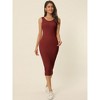 Seta T Women's Spring Fall 2 Piece Outfits Knitted Long Sleeve Turtleneck Sweaters with Tank Bodycon Midi Sweater Dress Set - 2 of 4