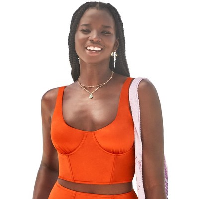 Swimsuits for All Shimmer Underwire Crop Bikini Top (Plus Sizes Available)
