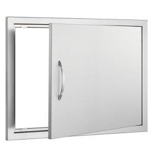 VEVOR BBQ Access Door, 27W x 20H Inch Single Outdoor Kitchen Door, Stainless Steel Flush Mount Door, Wall Vertical Door with Handle, Silver - 1 of 4