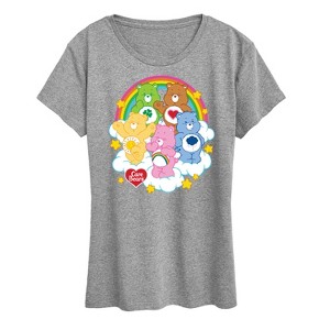Women's - Care Bears - Group On Clouds with Rainbow and Stars Short Sleeve Graphic T-Shirt - 1 of 4