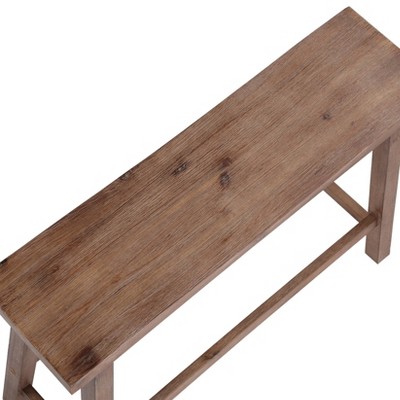 Sonoma Rustic 36" Barnwood Wire-Brush Solid Wood Dining Bench