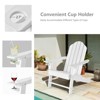 Tangkula Patio 3PCS Adirondack Chair Side Table Set Outdoor Chair Set with End Table Weather Resistant Cup Holder for Backyard Garden White - 4 of 4