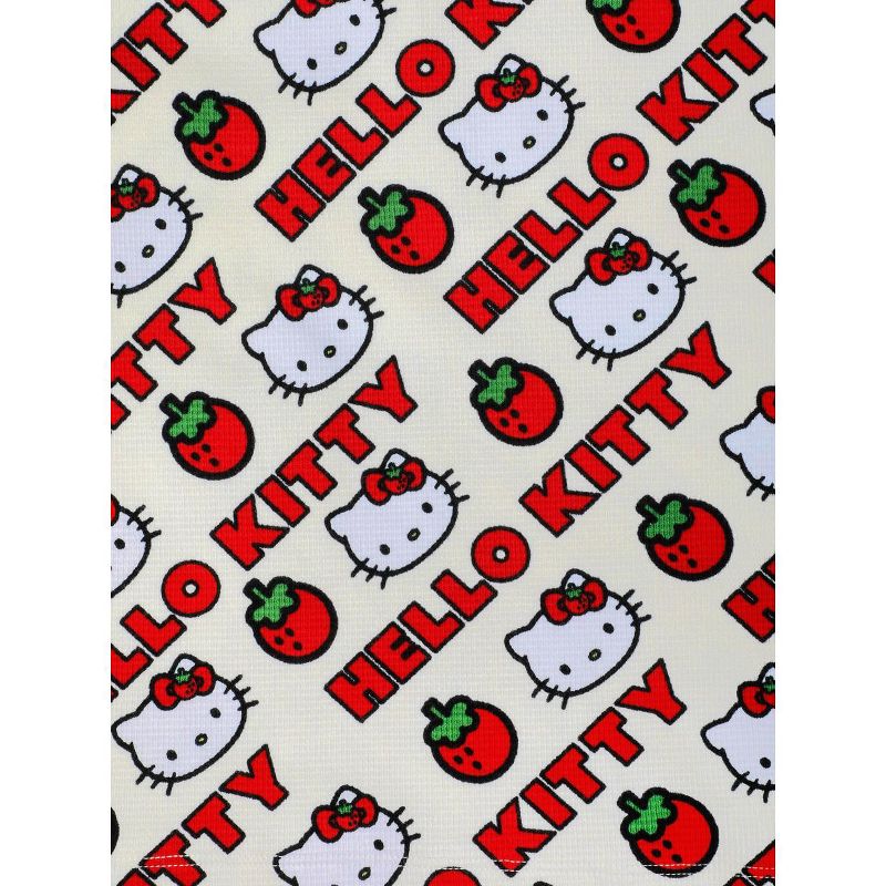 Hello Kitty Strawberries Sleeveless White Waffle-Knit Tank Top, 2 of 3
