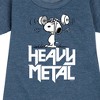Girls' - Peanuts - Heavy Metal Snoopy Graphic Short Sleeve Fleece Dress - 2 of 4