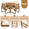 ModernLuxe 5-Piece Outdoor Dining Set Patio Furniture Set with 4 Armchairs & 1 Table for Garden Balcony Backyard, Acacia Wood Frame, Beige+Natural - 4 of 4