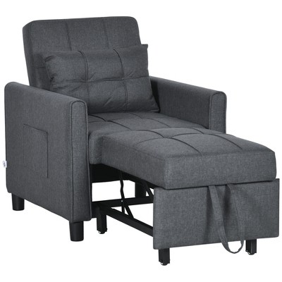 Silla de dormir para adultos, sofá cama extraíble 3 en 1 con carga USB y 2  mesas de alas, silla convertible para sala de estar, habitación pequeña