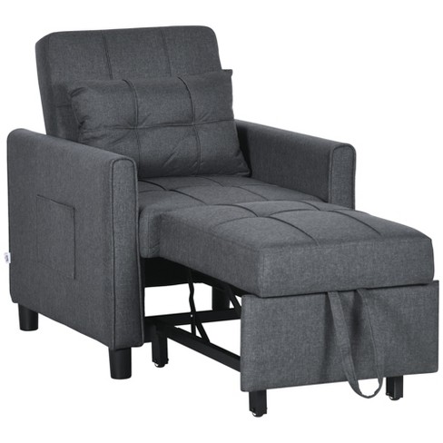 HOMCOM Single Folding 5 Position Convertible Sleeper Chair Sofa