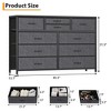 10-Drawer Dresser TV Stand, Small TV Cabinet with Metal Frame, Chest of Drawers - 2 of 4