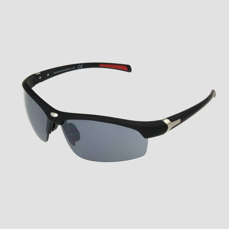 Men&#39;s Browline Wrap Sport Sunglasses - All In Motion&#8482;  Black, 3 of 4