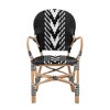 bali & pari Wallis Modern French Two-Tone Black and White Weaving and Natural Rattan Indoor Dining Chair - 3 of 4