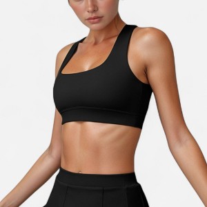 Anna-Kaci Women's Square Neckline Sports Bra with Supportive Underband for Low to Medium Impact Activities - 1 of 4