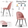 Sapphtopaz Dining Chairs Set of 4 Velvet Upholstered Side Chairs with Curved Lines Backrest and Metal Legs Chair for Dining Room, Living Room - 4 of 4