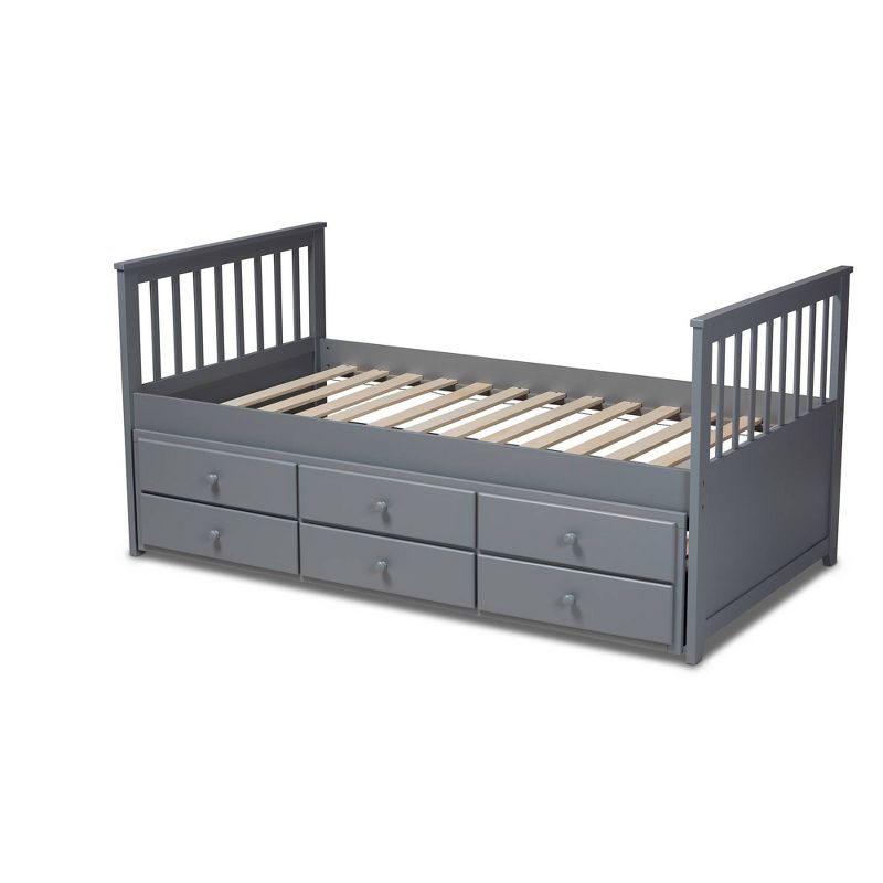 Twin Trine Wood Daybed with Trundle Gray - Baxton Studio, 5 of 13