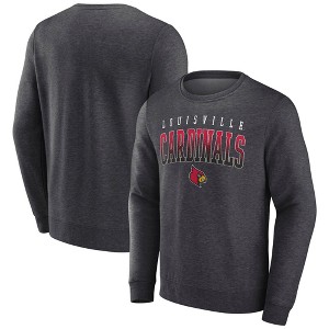 NCAA Louisville Cardinals Men's Gray Crew Neck Fleece Sweatshirt - XXL: Cotton-Polyester Blend, Tagless, Pullover - 1 of 3