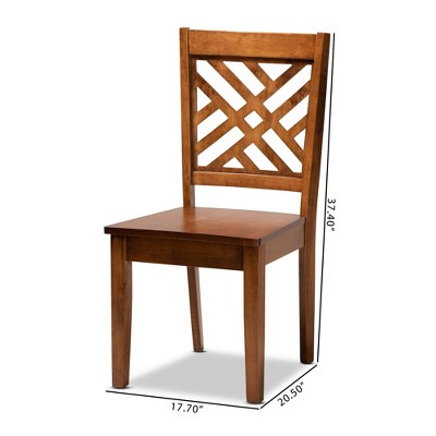 Walnut Brown Wood and Cane Arm Chair