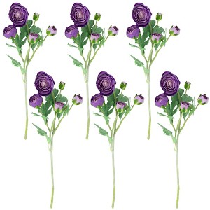 Northlight Real Touch™ Purple Ranunculus Artificial Floral Sprays, Set of 6 - 21" - 1 of 4